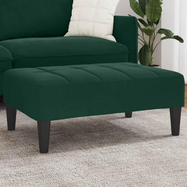VidaXL Υποπόδιο Σκούρο Πράσινο 77x55x31 εκ. Βελούδινο