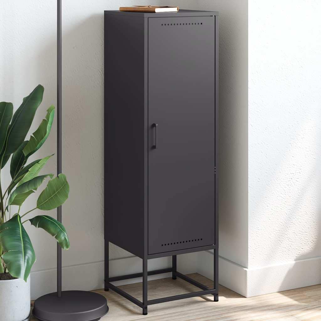 VidaXL Μπουφές Μαύρος 36x39x123 εκ. από Ατσάλι