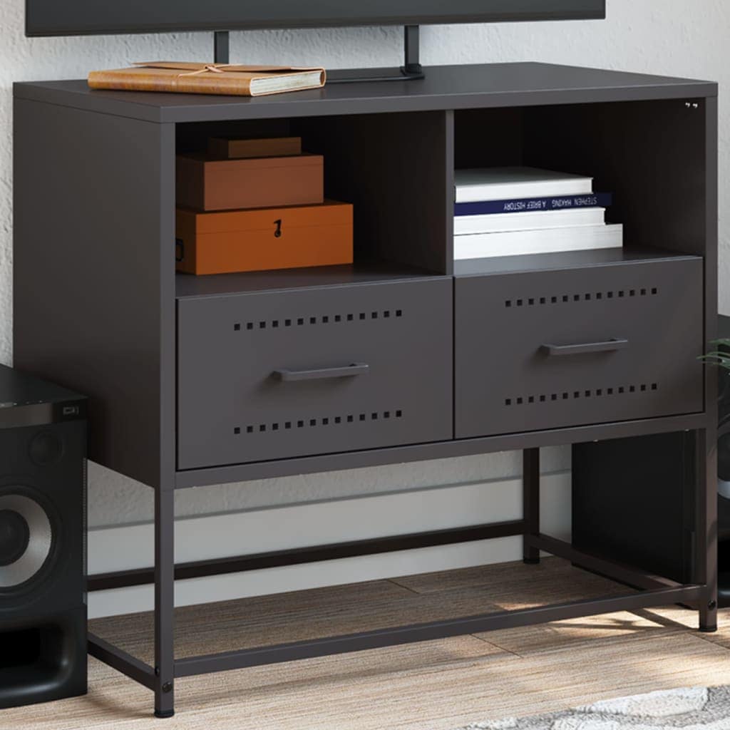 VidaXL Έπιπλο Τηλεόρασης Μαύρο 68,5x39x60,5 εκ. Ατσάλινο