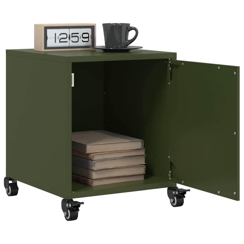 VidaXL Κομοδίνα 2 τεμ. Πράσινο Λαδί 36x39x43,5 εκ. από Χάλυβα