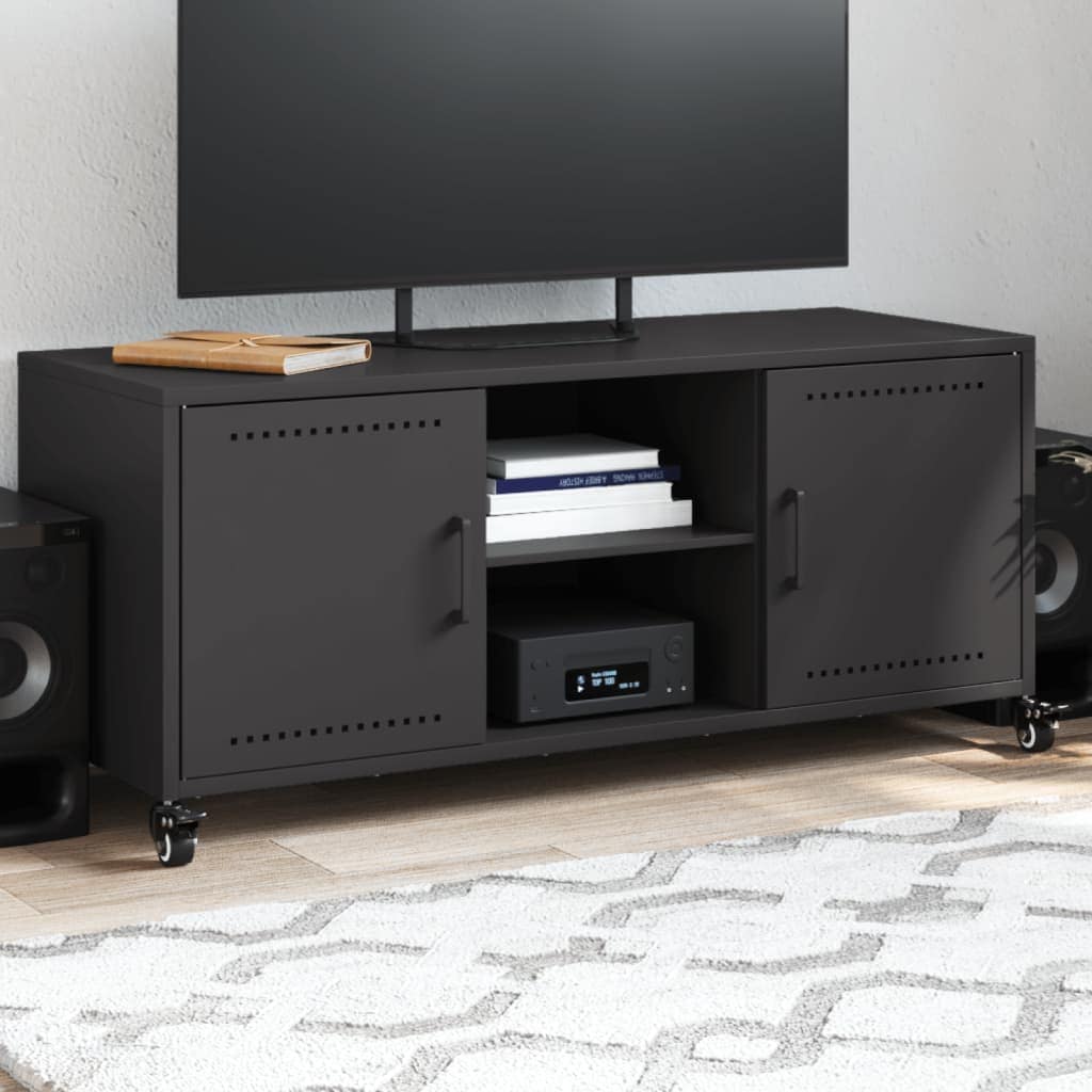 VidaXL Έπιπλο Τηλεόρασης Μαύρο 100,5x39x43,5 εκ. Ατσάλι