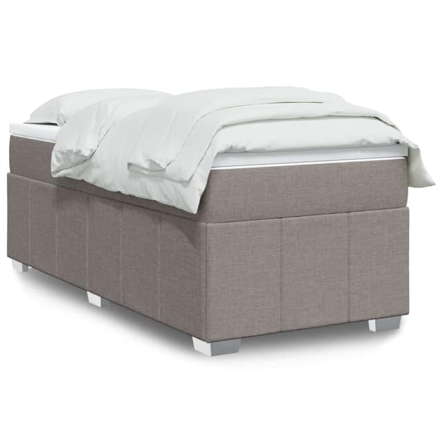 VidaXL Κρεβάτι Boxspring με Στρώμα Taupe 90x200 εκ. Υφασμάτινο