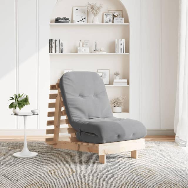 VidaXL Καναπές Κρεβάτι Futon με Στρώμα 60x206x11 εκ. Μασίφ Ξύλο Πεύκου