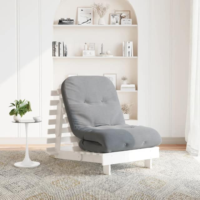 VidaXL Καναπές Κρεβάτι Futon με Στρώμα 70x206x11 εκ. Μασίφ Ξύλο Πεύκου