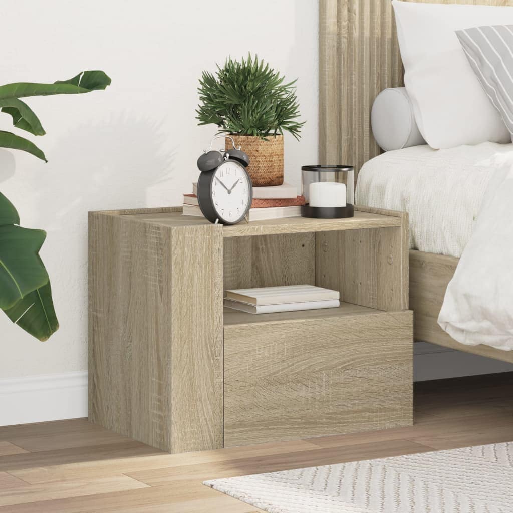 VidaXL Κομοδίνα Επιτοίχιο Sonoma Δρυς 45x30x35 εκ.