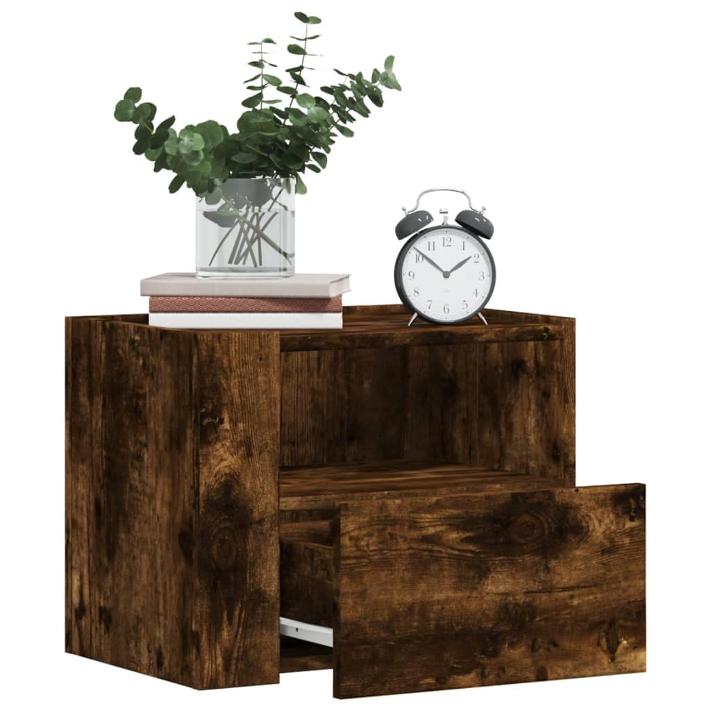 VidaXL Κομοδίνο Επιτοίχιο Καπνιστή Δρυς 45x30x35 εκ.