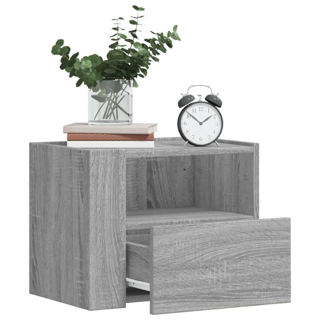 VidaXL Κομοδίνα Επιτοίχια Γκρι Sonoma 45x30x35 εκ.