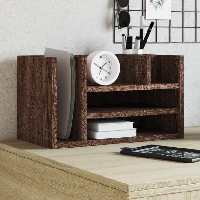 VidaXL Έπιπλο Οργάνωσης Γραφείου Καφέ Δρυς 44,5x24x25 εκ Επεξ. Ξύλο