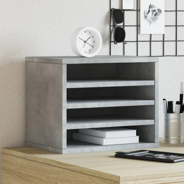 VidaXL Έπιπλο Οργάνωσης Γραφείου Γκρι Σκυρ. 36x26x29,5εκ Επεξ. Ξύλο