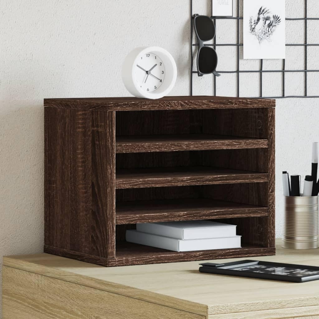 VidaXL Έπιπλο Οργάνωσης Γραφείου Καφέ Δρυς 36x26x29,5εκ Επεξ. Ξύλο