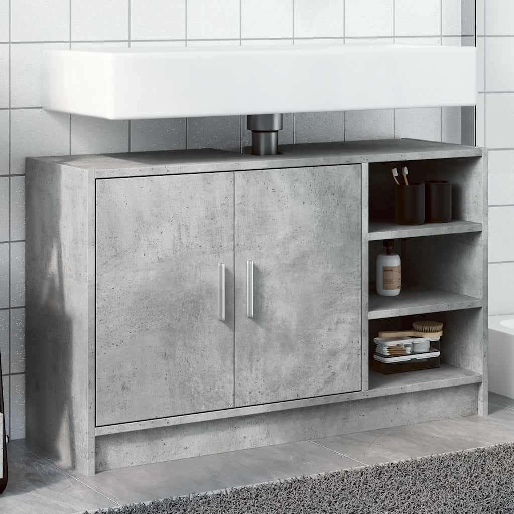 VidaXL Ντουλάπι Νιπτήρα Γκρι Σκυρ. 90x29x55 εκ. Επεξεργασμένο Ξύλο