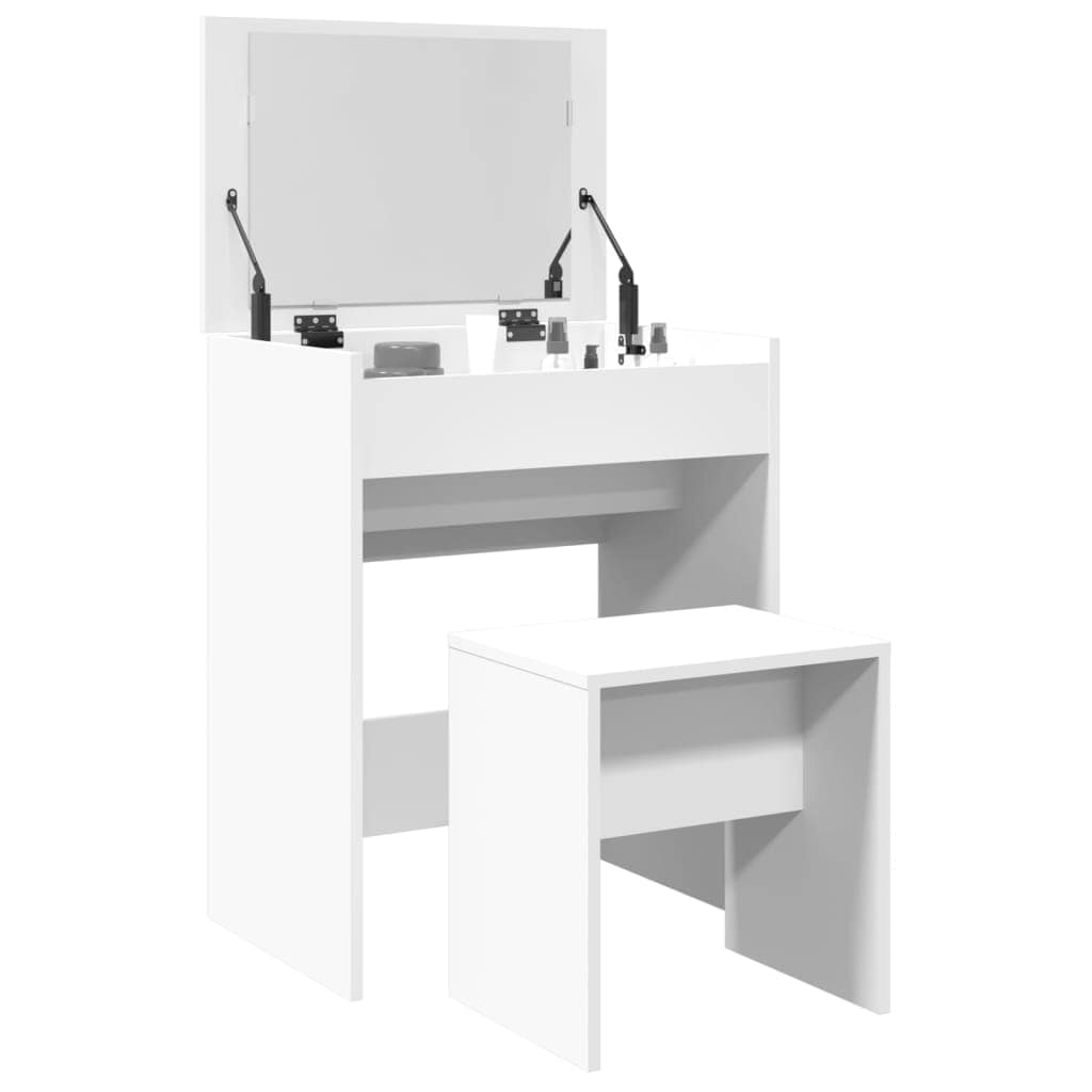 VidaXL Μπουντουάρ και Σκαμπό Λευκό 60 x 40 x 113,5 εκ.