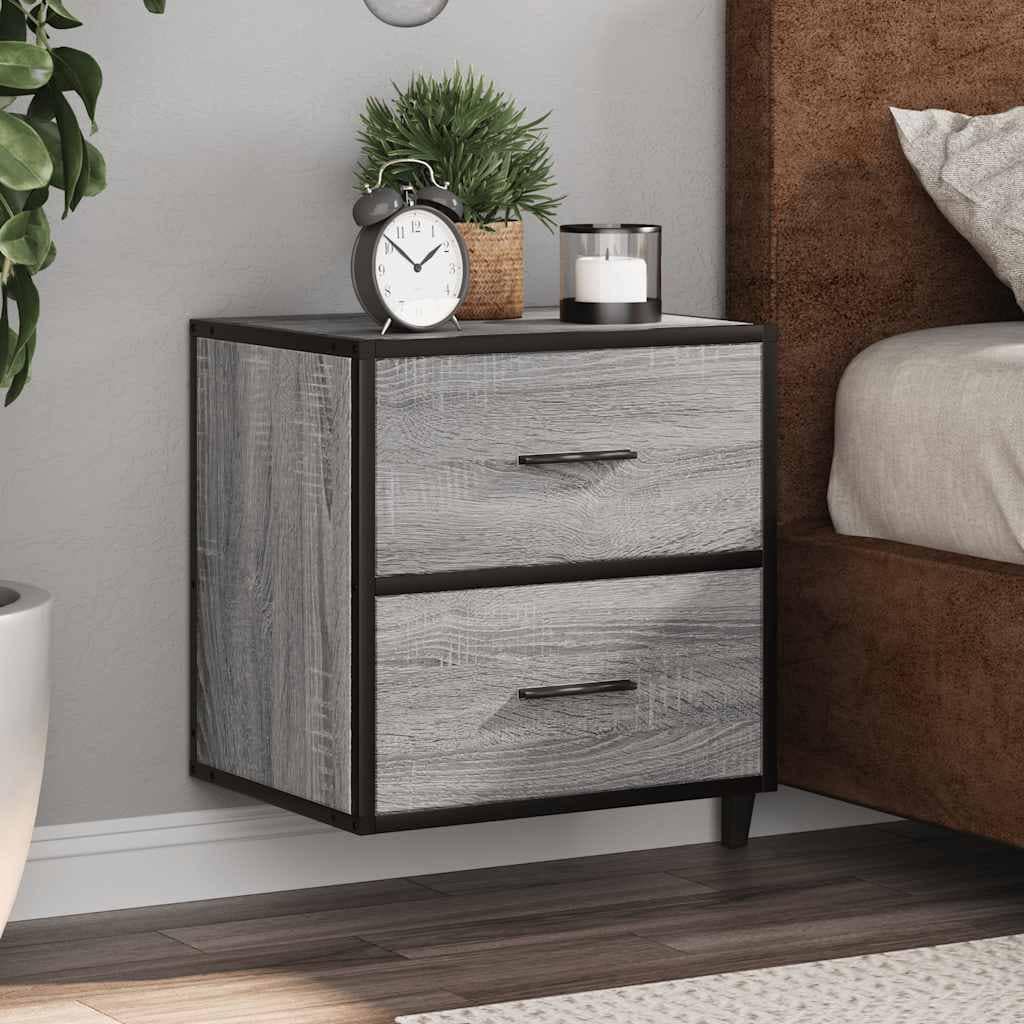 VidaXL Επίτοιχο κομοδίνο Grey Sonoma 40x31x39,5 cm