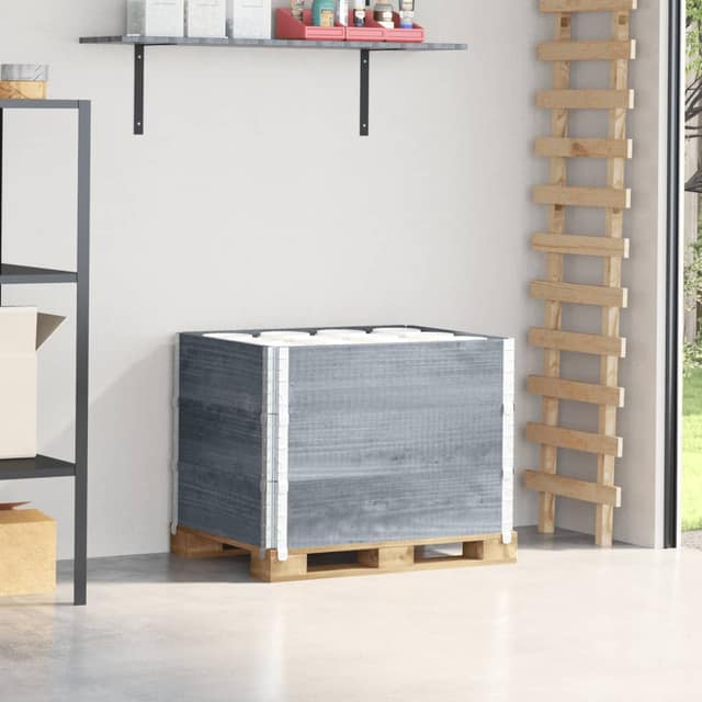 VidaXL Κολάρα Παλέτας 3 τεμ. Γκρι 80 x 60 εκ. από Μασίφ Ξύλο Πεύκου
