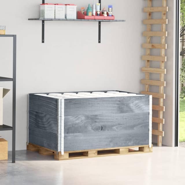 VidaXL Κολάρα Παλέτας 3 τεμ. Γκρι 120x80 εκ. από Μασίφ Ξύλο Πεύκου