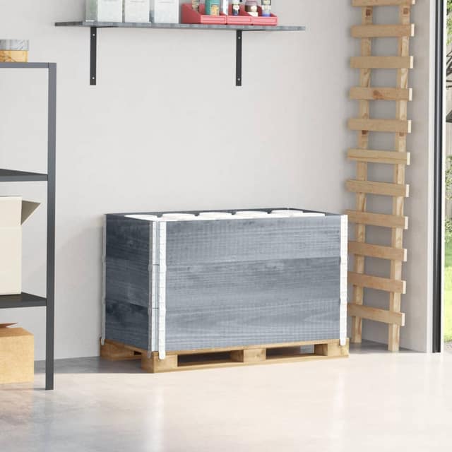 VidaXL Κολάρα Παλέτας 3 τεμ. Γκρι 100x50 εκ. από Μασίφ Ξύλο Πεύκου