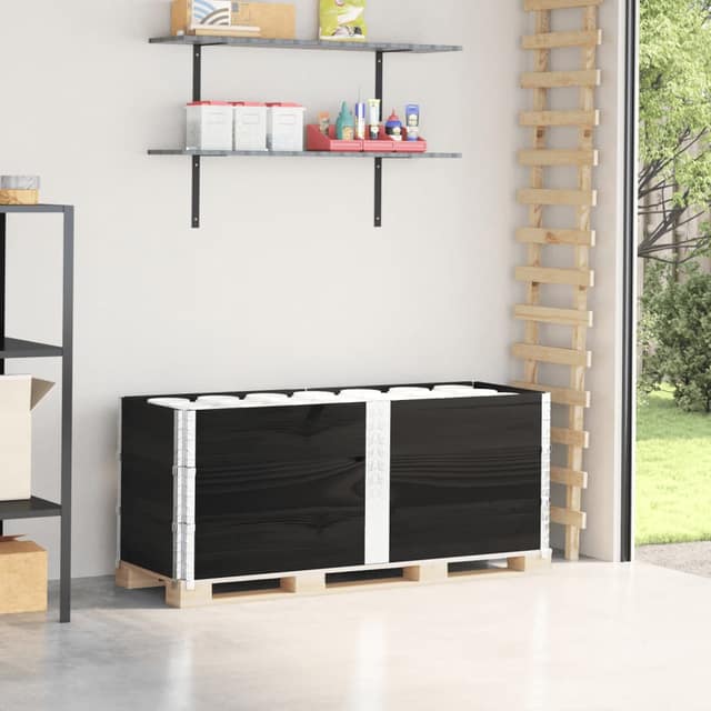 VidaXL Κολάρα Παλέτας 3 τεμ. Μαύρο 150x50 εκ. από Μασίφ Ξύλο Πεύκου