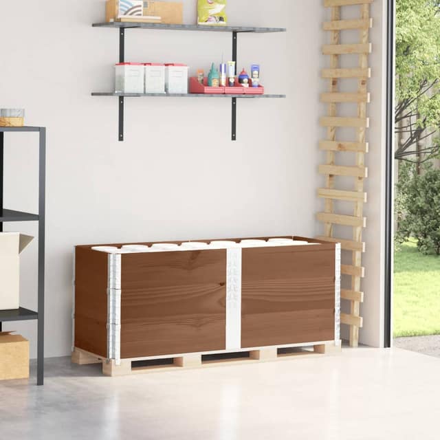 VidaXL Κολάρα Παλέτας 3 τεμ. Καφέ 150x50 εκ. από Μασίφ Ξύλο Πεύκου