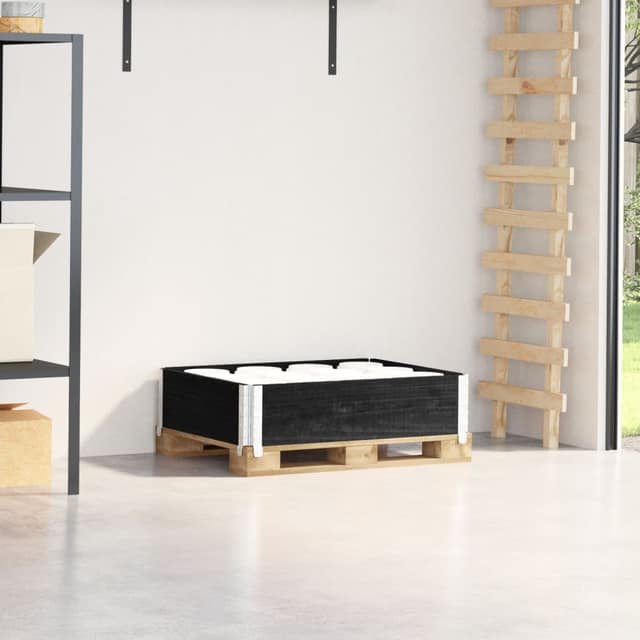 VidaXL Κολάρο Παλέτας Μαύρο 3 τεμ. 80 x 60 εκ. από Μασίφ Ξύλο Πεύκου