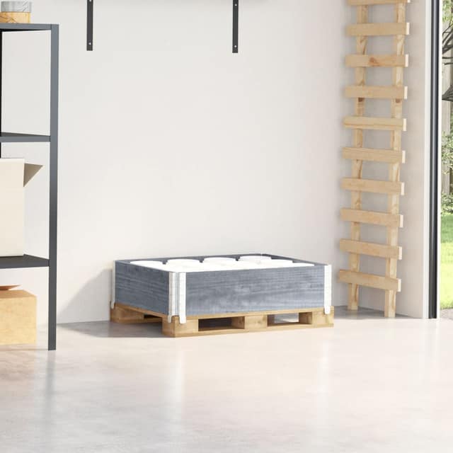 VidaXL Κολάρο Παλέτας Γκρι 3 τεμ. 80 x 60 εκ. από Μασίφ Ξύλο Πεύκου