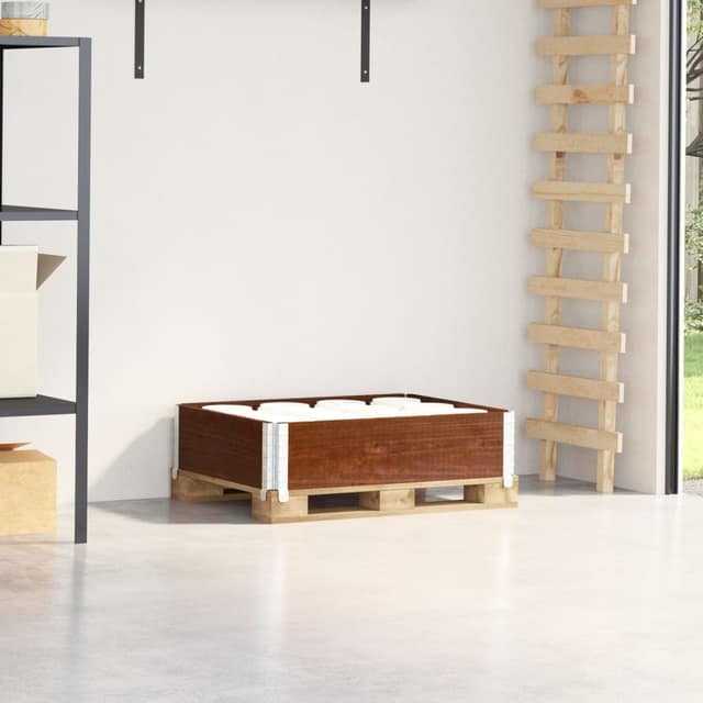 VidaXL Κολάρο Παλέτας Καφέ 80 x 60 εκ. από Μασίφ Ξύλο Πεύκου2