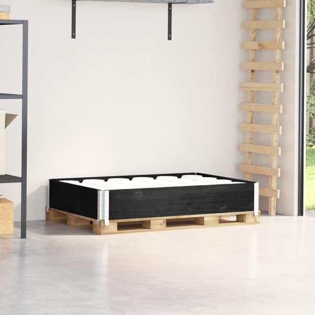 VidaXL Κολάρο Παλέτας Μαύρο 3 τεμ. 120x80 εκ. από Μασίφ Ξύλο Πεύκου