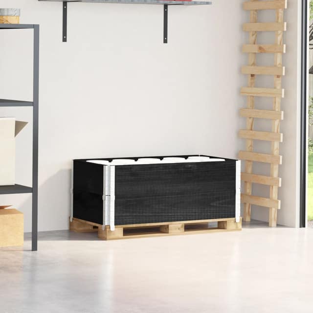 VidaXL Κολάρα Παλέτας 2 τεμ. Μαύρο 100x50 εκ. από Μασίφ Ξύλο Πεύκου