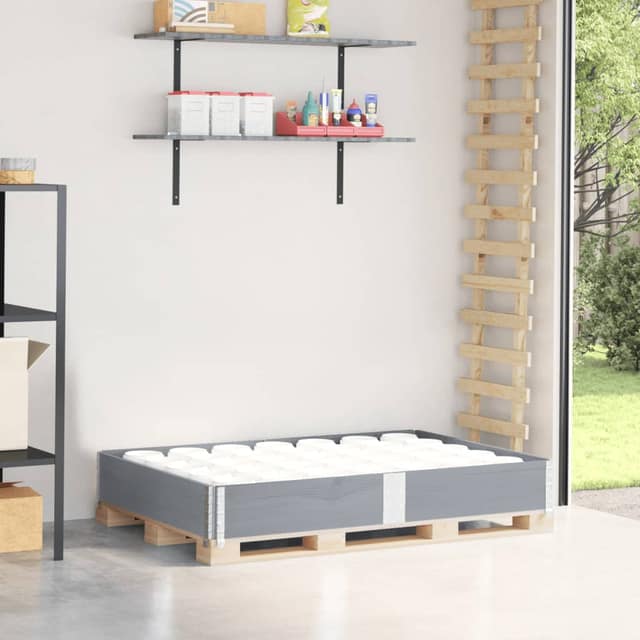 VidaXL Κολάρα Παλέτας Γκρι 150x100 εκ. από Μασίφ Ξύλο Πεύκου