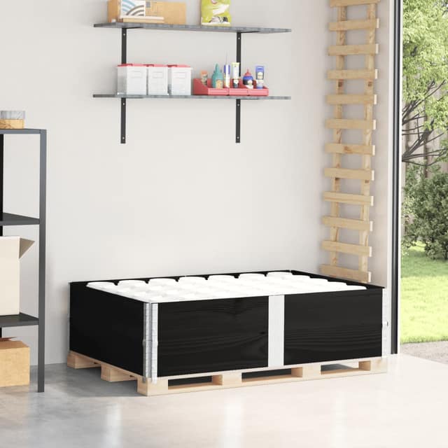 VidaXL Κολάρα Παλέτας 2 τεμ. Μαύρο 150x100 εκ. από Μασίφ Ξύλο Πεύκου