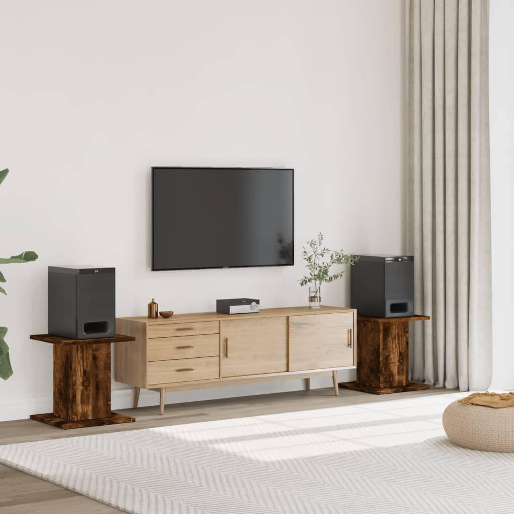 VidaXL Βάσεις Ηχείων 2Τεμ. Καπνιστή Δρυς 30x30x40εκ Επεξεργασμένο Ξύλο