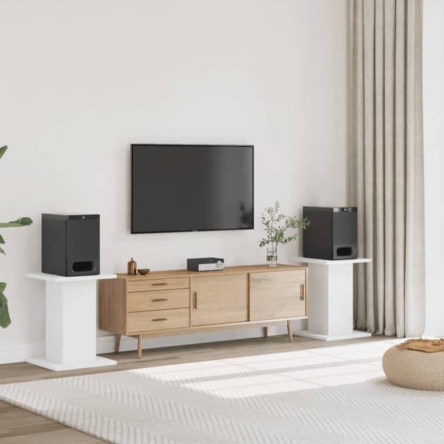 VidaXL Βάσεις Ηχείων 2 Τεμ. Λευκή 30x30x60 εκ. Επεξ. Ξύλο