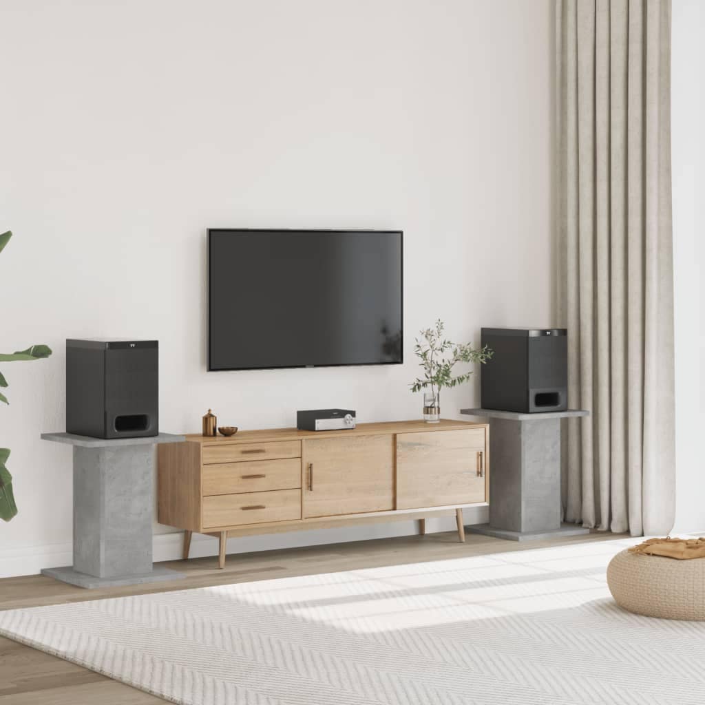 VidaXL Βάσεις Ηχείων 2 Τεμ. Γκρι Σκυρ. 30x30x60 εκ. Επεξ. Ξύλο