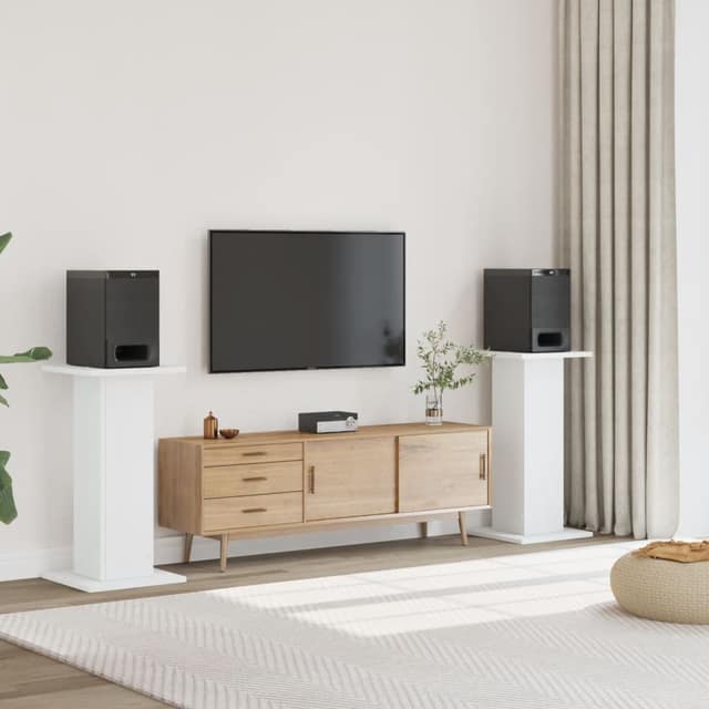VidaXL Βάσεις Ηχείων 2 Τεμ. Λευκή 30x30x80 εκ. Επεξ. Ξύλο