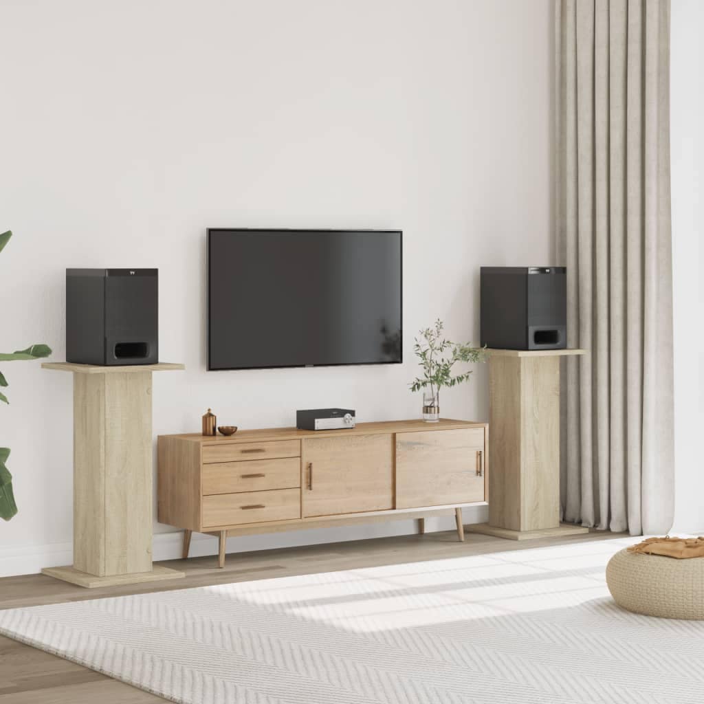 VidaXL Βάσεις Ηχείων 2 Τεμ. Sonoma Δρυς 30x30x80εκ. Επεξεργασμένο Ξύλο