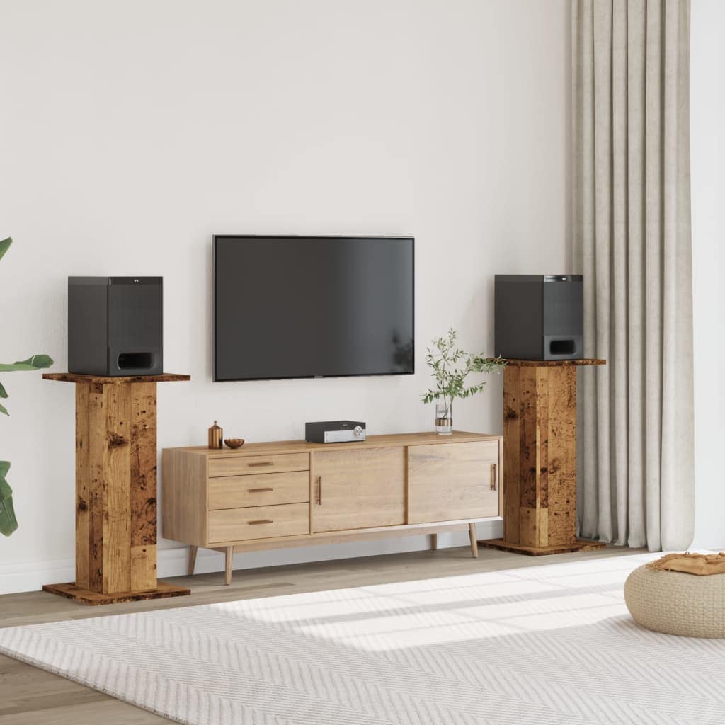 VidaXL Βάσεις Ηχείων 2 τεμ. Όψη Παλαιού Ξύλου 30x30x80 εκ. Επεξ. Ξύλο