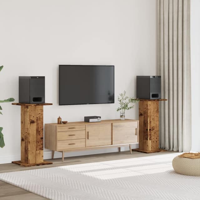 VidaXL Βάσεις Ηχείων 2 τεμ. Όψη Παλαιού Ξύλου 30x30x80 εκ. Επεξ. Ξύλο