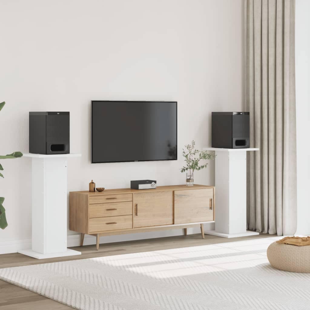 VidaXL Βάσεις Ηχείων 2 Τεμ. Λευκή 30x30x95 εκ. Επεξ. Ξύλο