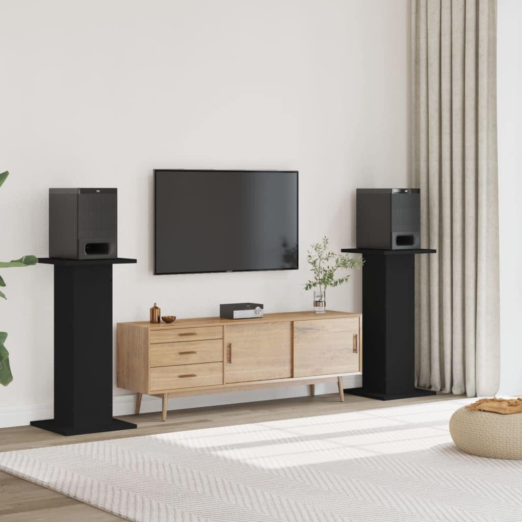 VidaXL Βάσεις Ηχείων 2 Τεμ. Μαύρες 30x30x95 εκ. Επεξ. ΞύλοΞύλο δρυός