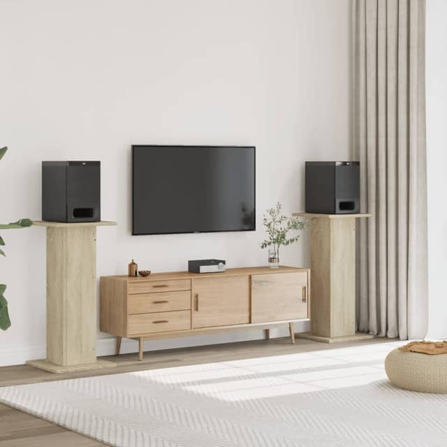 VidaXL Βάσεις Ηχείων 2 Τεμ. Sonoma Δρυς 30x30x95εκ. Επεξεργασμένο Ξύλο