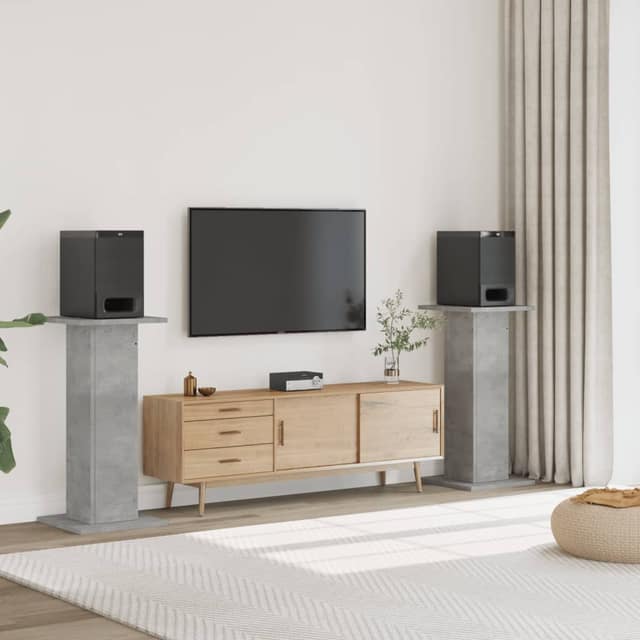 VidaXL Βάσεις Ηχείων 2 Τεμ. Γκρι Σκυρ. 30x30x95 εκ. Επεξ. Ξύλο