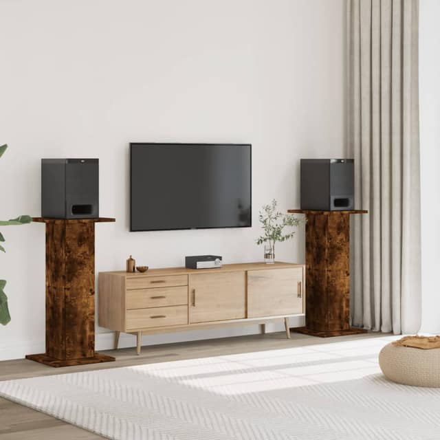 VidaXL Βάσεις Ηχείων 2Τεμ. Καπνιστή Δρυς 30x30x95εκ Επεξεργασμένο Ξύλο