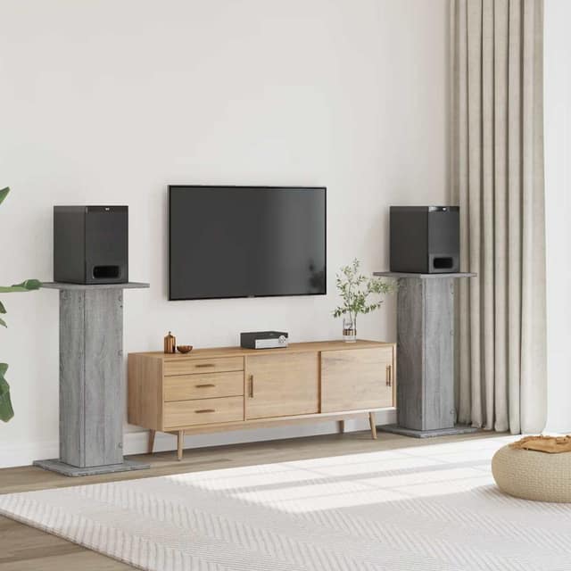 VidaXL Βάσεις Ηχείων 2 Τεμ. Γκρι Sonoma 30x30x95εκ. Επεξεργασμένο Ξύλο