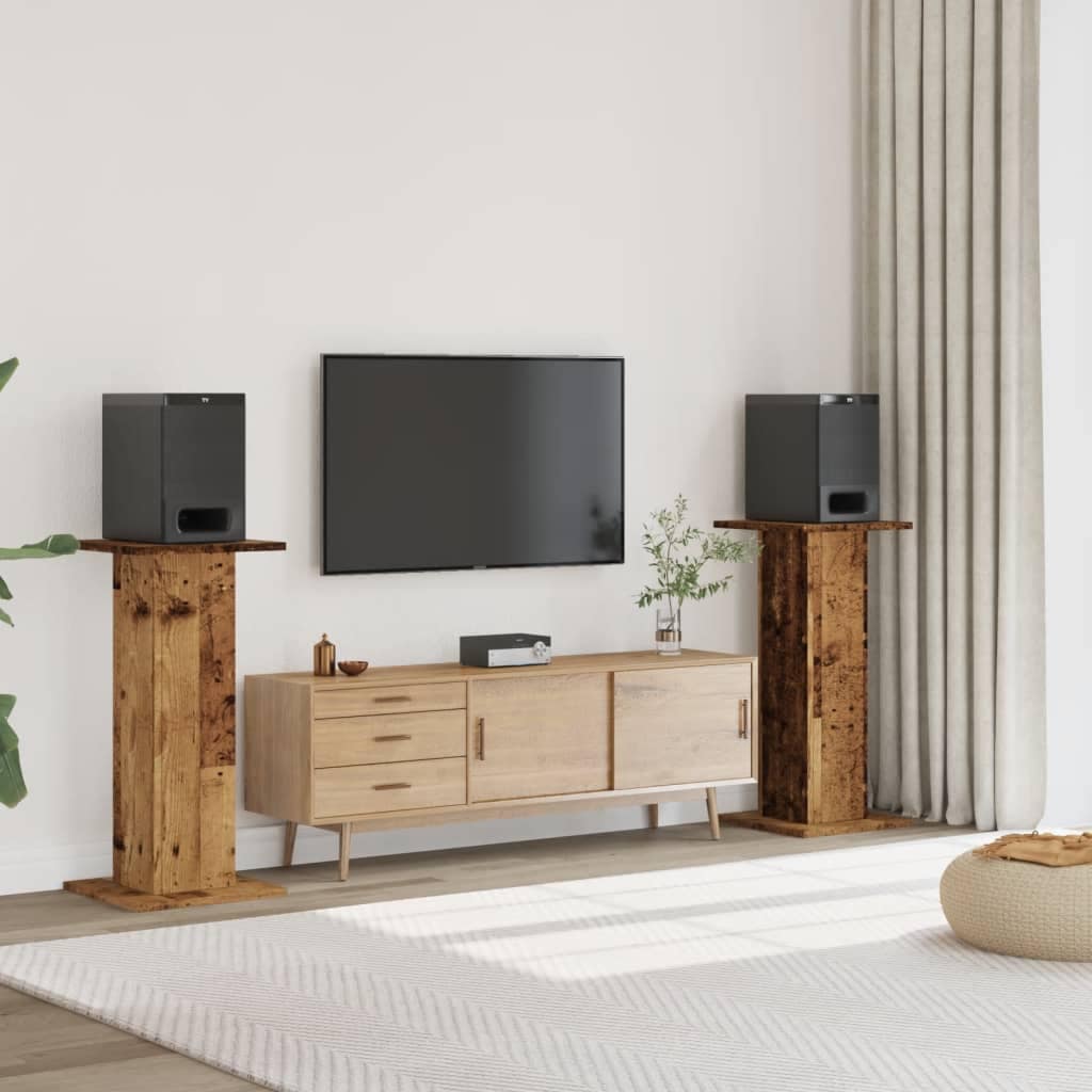 VidaXL Βάσεις Ηχείων 2 τεμ. Όψη Παλαιού Ξύλου 30x30x95 εκ. Επεξ. Ξύλο