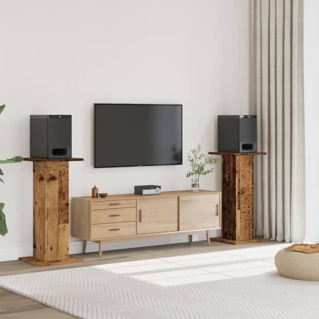 VidaXL Βάσεις Ηχείων 2 τεμ. Όψη Παλαιού Ξύλου 30x30x95 εκ. Επεξ. Ξύλο