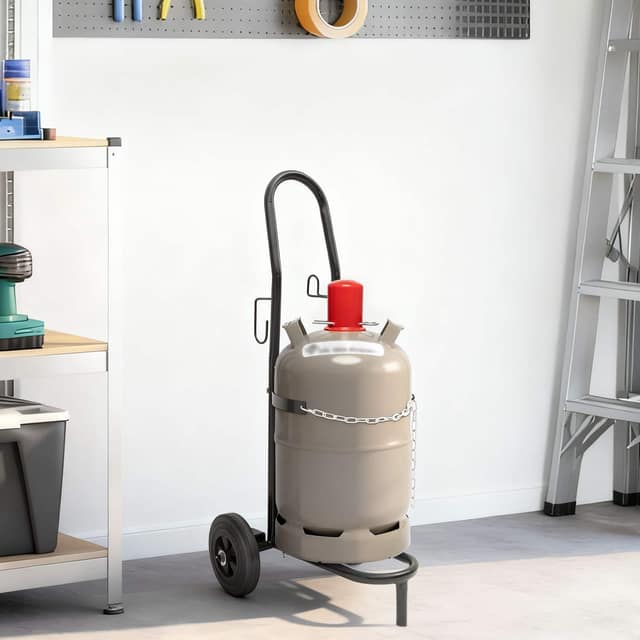 VidaXL Χειροκίνητο Καρότσι Μαύρο και Κόκκινο 49 x 49 x 101 εκ Ατσάλι