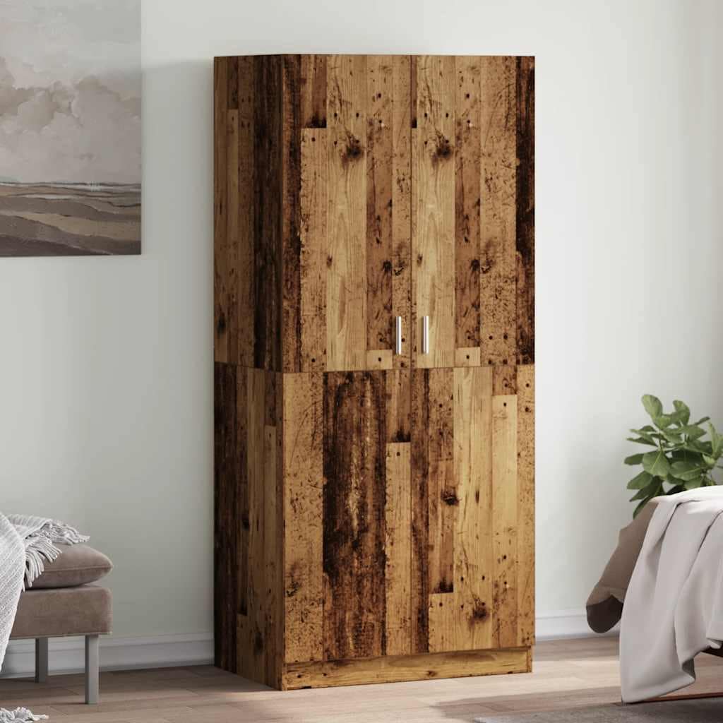 VidaXL Ντουλάπα Παλιό Ξύλο 90 x 52 x 200 εκ. από Μοριοσανίδα