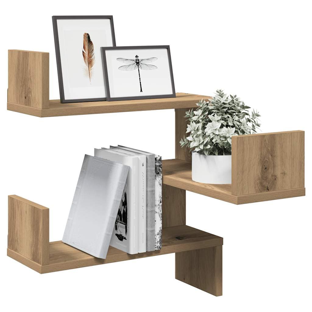 VidaXL Γωνιακό ράφι τοίχου Δρυς τεχνίτης 40x40x49,5 cm