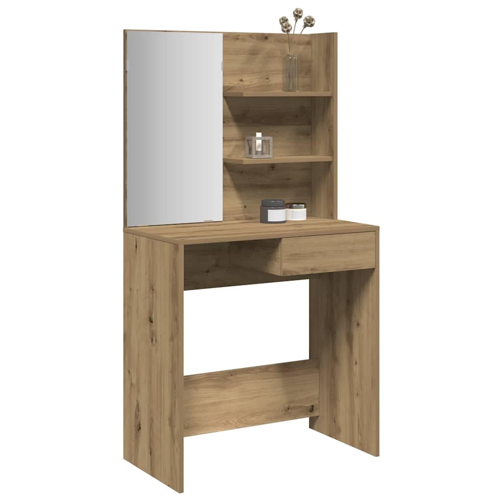 VidaXL Κομοδίνο με καθρέφτη Artisan Oak 74,5x40x141 cm