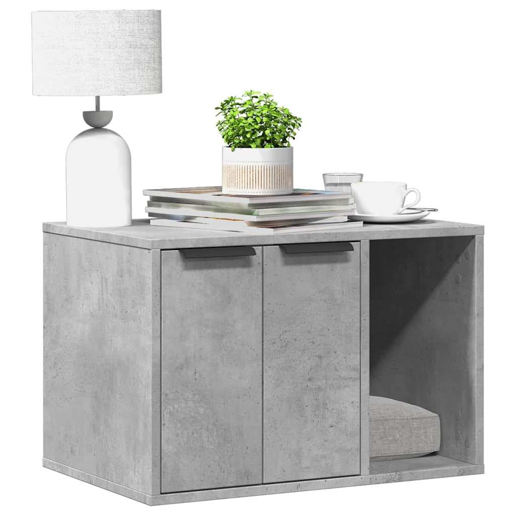 VidaXL Τουαλέτα Γάτας Περίφραξη Γκρι Σκυρ. 60x40x40εκ Επεξεργασμ. Ξύλο