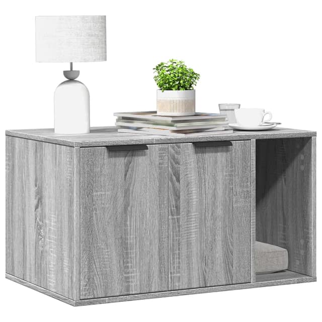 VidaXL Τουαλέτα Γάτας Περίφραξη Γκρι Sonoma 80x50x45εκ Επεξεργασμ Ξύλο